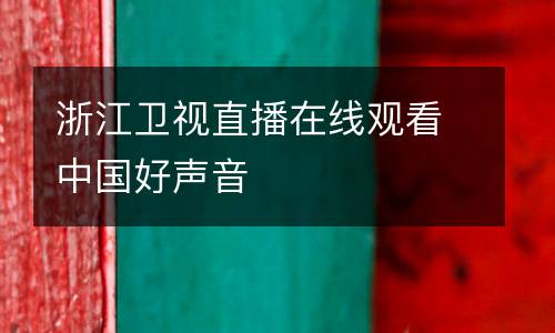 浙江衛(wèi)視直播在線觀看中國好聲音