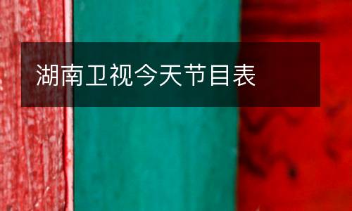 湖南衛(wèi)視今天節(jié)目表